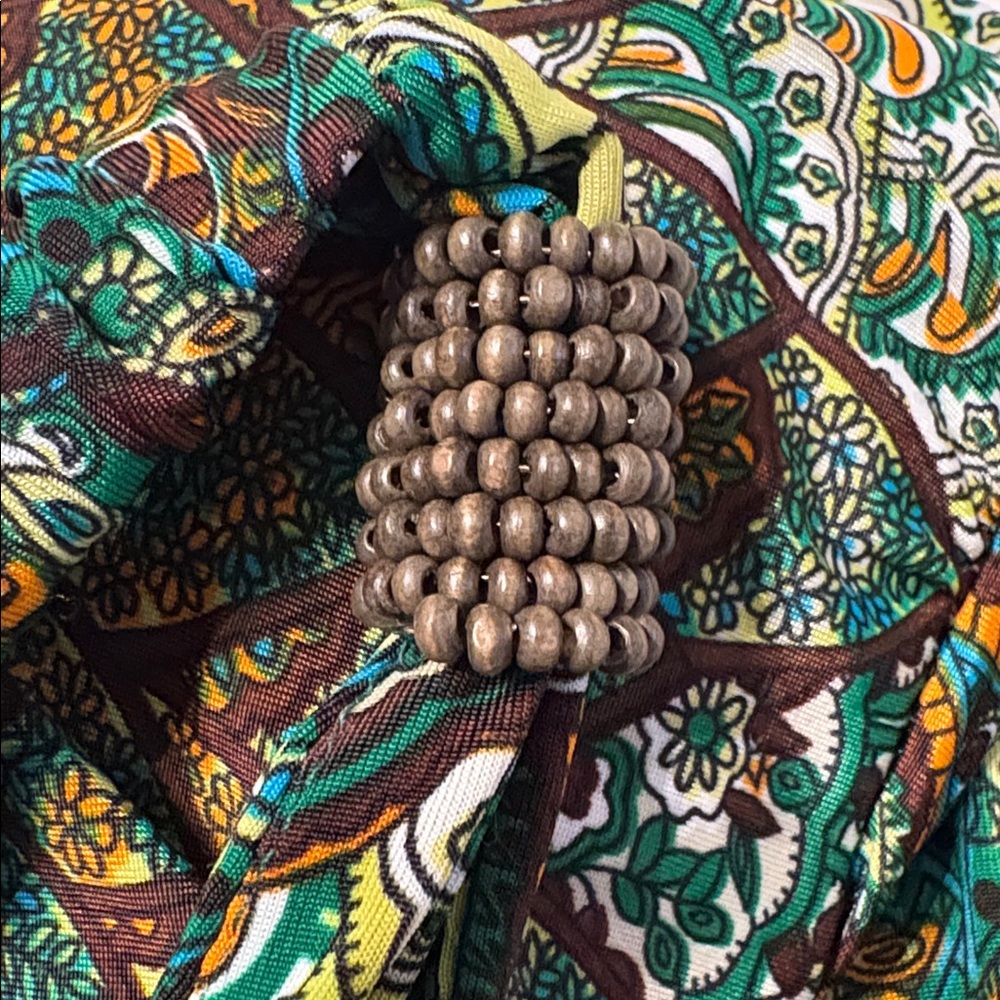 Cristinalove Teal & Green Patterned V-Neck Maxi Dress - Picture 10 of 11